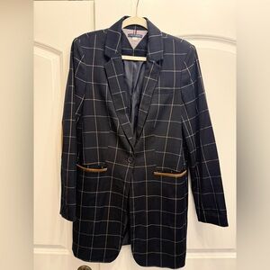 Tommy Hilfiger Navy Checkered Blazer